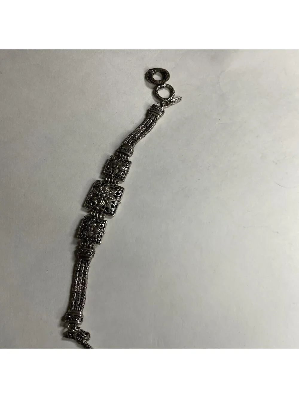 SARDA STERLING SILVER ADJUSTABLE CLASP BANGLE BRACELET